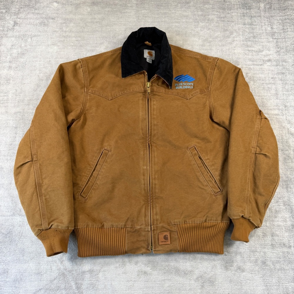 Carhartt Jacket Mens Small Brown Quilted J14 211 Santa Fe Duck Canvas Workwear